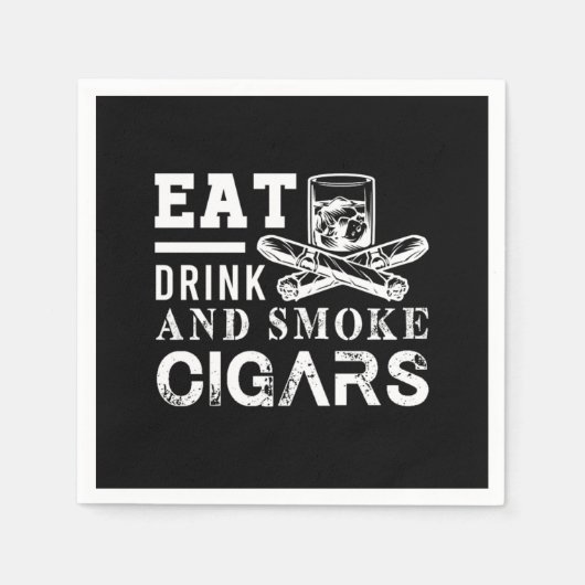Serviette En Papier Eat Drink Smoke Cigars Humidor Cutter Cigar Smoker (Devant)
