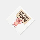 Serviette En Papier Eat More Tofu – Pig Protest Napkin (Coin)