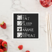 Serviette En Papier Eat Sleep Anime Repeat Venin Idea Cosplayer (En situation)