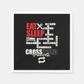 Serviette En Papier Eat Sleep Crossword Puzzle Repeat Puzzler Brain Te (Devant)