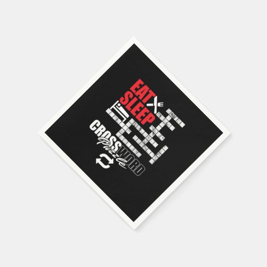 Serviette En Papier Eat Sleep Crossword Puzzle Repeat Puzzler Brain Te (Coin)