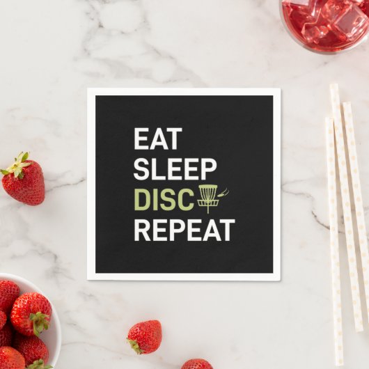 Serviette En Papier Eat Sleep Disk Golf Répéter (En situation)