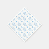Serviette En Papier eau bleu bébé éléphants et coeurs (Coin)