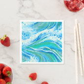 Serviette En Papier Eau Bleue Océan Vagues de mer (En situation)
