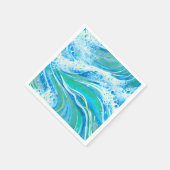 Serviette En Papier Eau Bleue Océan Vagues de mer (Coin)