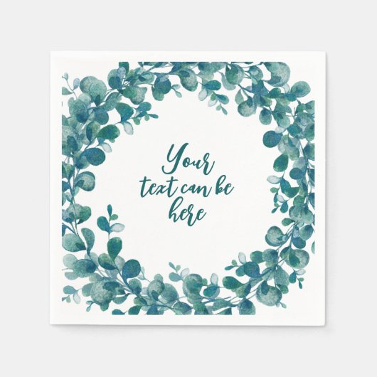 Serviette En Papier Eau-couleur eucalyptus verdure (Devant)