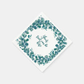 Serviette En Papier Eau-couleur eucalyptus verdure (Coin)