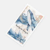 Serviette En Papier Eau de baleine mammifères océaniques bleu orange c (Coin)