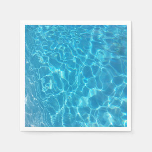 Serviette En Papier Eau de piscine bleu ciel cristallin