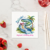 Serviette En Papier Eau Diapositive Fille Fête Anniversaire (En situation)