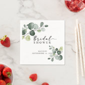 Serviette En Papier Eau-forte Eucalyptus Verdure Baby Shower (En situation)