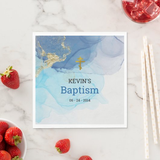 Serviette En Papier Eaux vivantes Baptême chrétien orthodoxe (En situation)