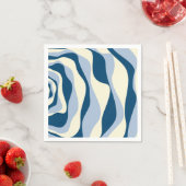 Serviette En Papier Ebb et flux 4 - Bleu foncé, Bleu clair et Crème (En situation)