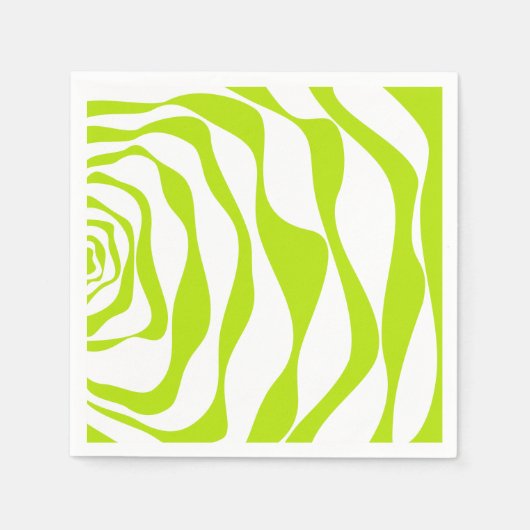 Serviette En Papier Ebb et flux 4 en Lime vert et blanc (Devant)