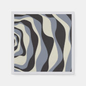 Serviette En Papier Ebb et flux 4 en noir, gris et crème (Devant)