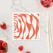 Serviette En Papier Ebb et flux 4 en orange et blanc (En situation)