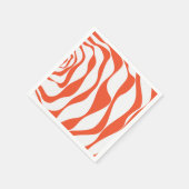 Serviette En Papier Ebb et flux 4 en orange et blanc (Coin)