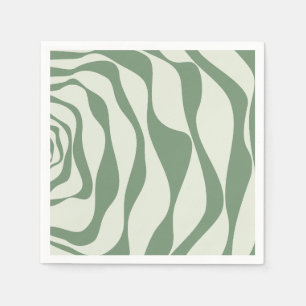 Serviette En Papier Ebb et flux 4 en vert