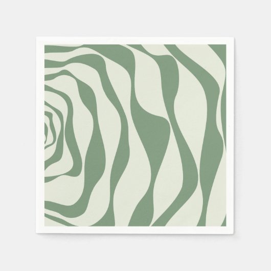 Serviette En Papier Ebb et flux 4 en vert (Devant)