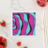 Serviette En Papier Ebb et flux 4 - rose, pourpre, bleu et noir (En situation)