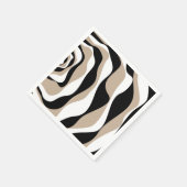 Serviette En Papier Ebb et flux 4 - Taupe, noir et blanc (Coin)