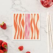 Serviette En Papier Ebb et flux - rose, orange et crème (En situation)