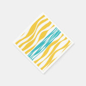 Serviette En Papier Ebb et flux - Turquoise & Jaune (Coin)