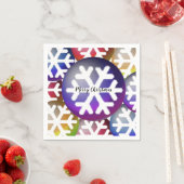 Serviette En Papier Éblouissant Snowflakes Papier de Noël (En situation)