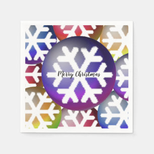 Serviette En Papier Éblouissant Snowflakes Papier de Noël