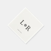Serviette En Papier Ebony & Ivory | Moderne Élégant (Coin)