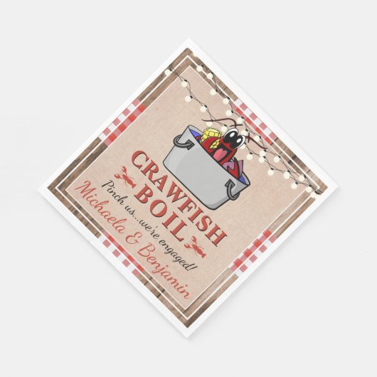 Serviette En Papier Ébullition de l'écrevisse Couples rustiques Partie (Coin)