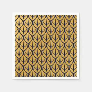 Serviette En Papier Écailles de dragon Art Déco - Écailles bleues et d