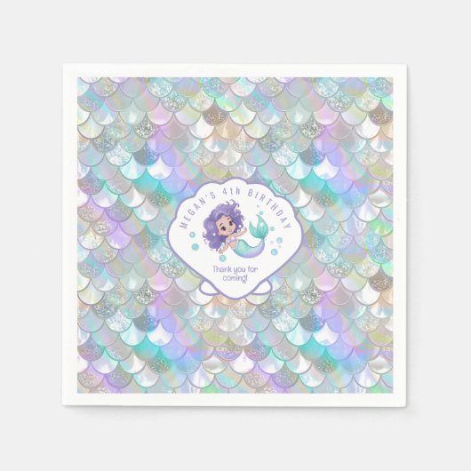 Serviette En Papier Écailles de sirène Iridescente Coque V1 ID1144 (Devant)