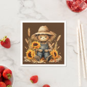 Serviette En Papier Écart avec tournesol (En situation)