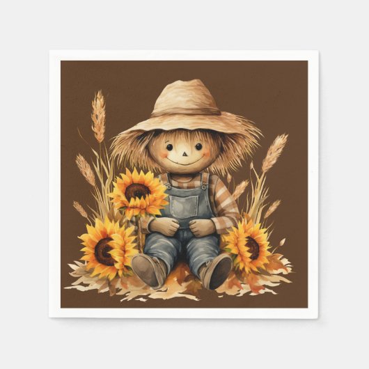 Serviette En Papier Écart avec tournesol (Devant)