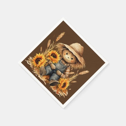 Serviette En Papier Écart avec tournesol (Coin)