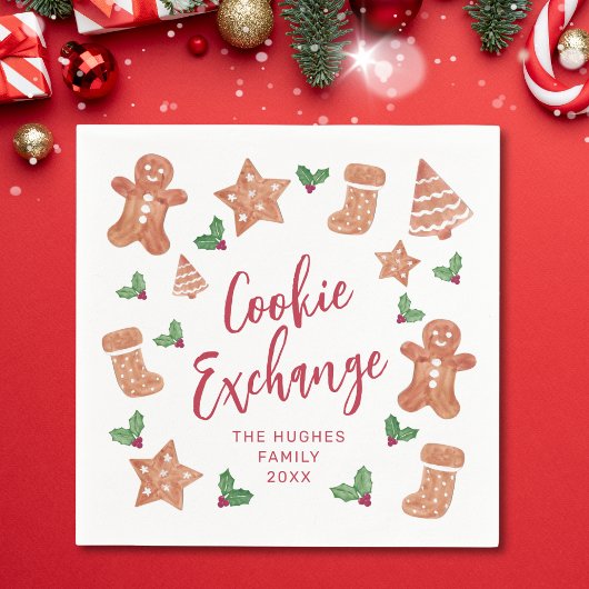 Serviette En Papier Échange de biscuits de Noël
