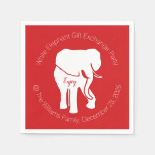 Serviette En Papier Échange de cadeaux White Elephant Fête de Noël