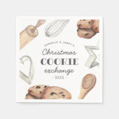 Serviette En Papier Échange de cookies de Noël personnalisé (Devant)