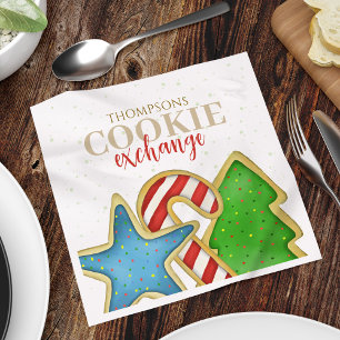 Serviette En Papier Échange de cookies de Noël Personnalisé