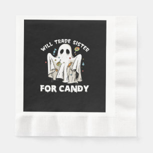 Serviette En Papier échangera sœur contre bonbons fantôme d'Halloween
