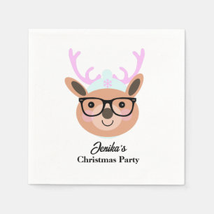 Serviette En Papier Écharpe Chapeau Lunettes de Fête de Noël de Renne 