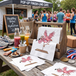 Serviette En Papier Échec de la séance de yoga drôle de flamant rose