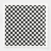 Serviette En Papier Échecs d'impression de crocodile noir et blanc (Devant)