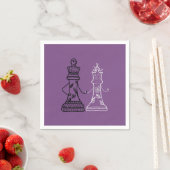 Serviette En Papier Échecs King Queen Figures (En situation)