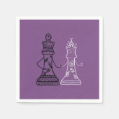 Serviette En Papier Échecs King Queen Figures (Devant)