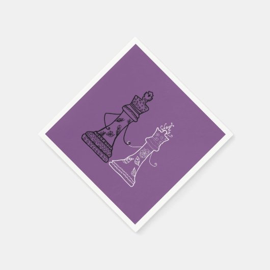 Serviette En Papier Échecs King Queen Figures (Coin)