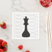 Serviette En Papier Échecs Queen classique pièce moderne (En situation)