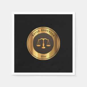 Serviette En Papier Échelle D'Or Du Symbole De Justice