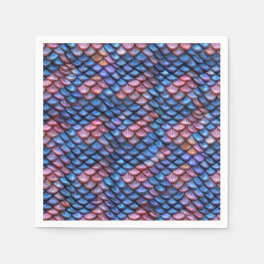 Serviette En Papier Échelles de sirène (Devant)